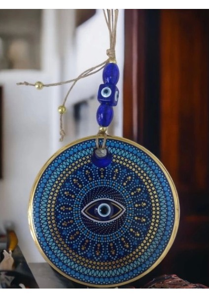 Yaldızlı Puantiyeli Nazar Boncuk Gözlü Duvar Süsü fırsatları