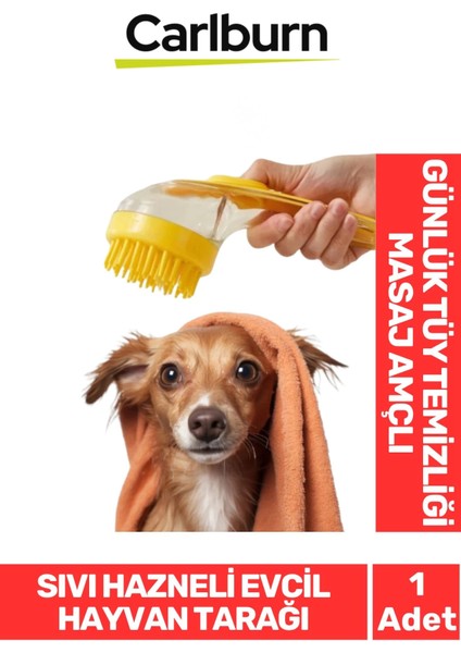 Sıvı Hazneli Şampuan Sabun Silikon Banyo Masaj Yapan Evcil Hayvan Kedi Köpek Tarağı