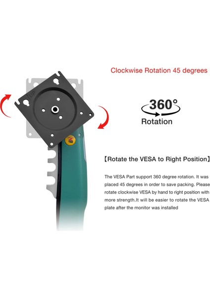 North Bayou Nb F80 (2025 Yeni Model) Amortisörlü Tekli Monitör Standı Yeşil (17-30 Inç)-(2-9 Kg)