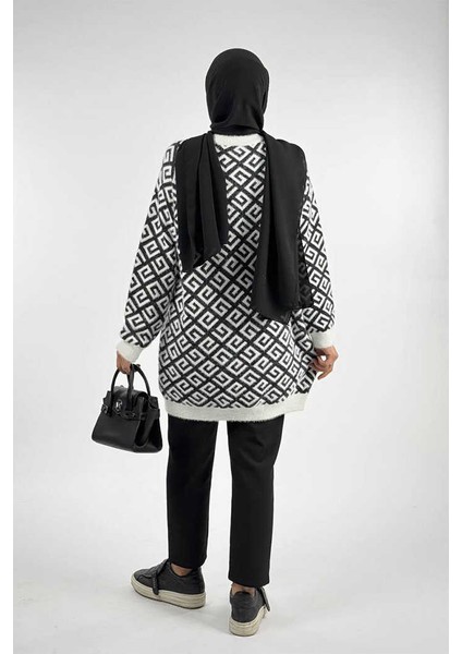 Desenli Bisiklet Yaka Tunik 18326 Ekru fiyatları