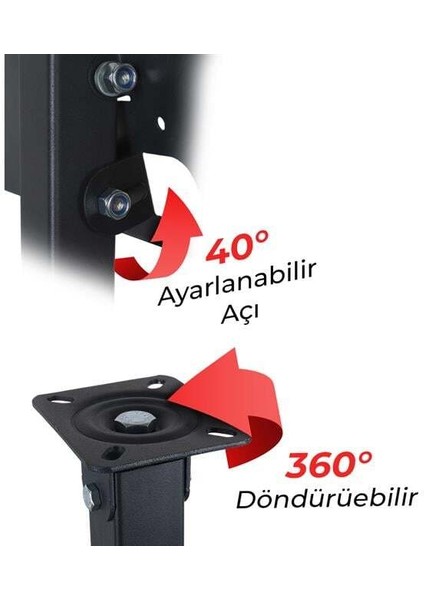 Powermaster Pm-32 Led/lcd/plazma 70-90-110 cm Dar Ağız 45 Derece Açılı Tavan Tv Askı Aparatı fiyatları