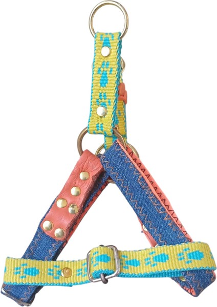 Köpek Göğüs Tasması Minik Irk Mavi Kot Göğüs ölçüsü:28-40cm Ayarlamalı Dog Harness Gt2-39 fiyatları