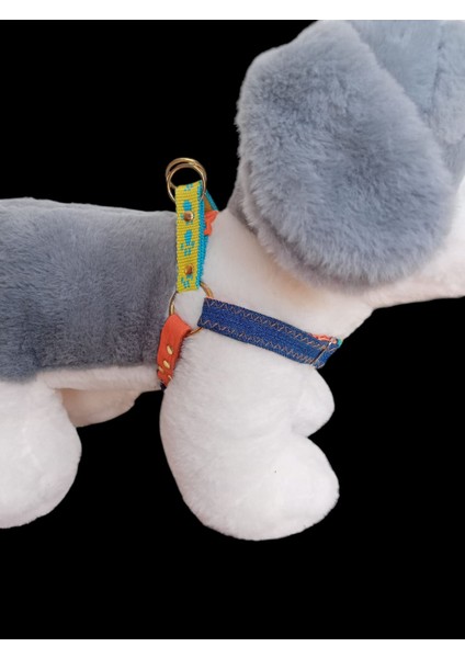 Köpek Göğüs Tasması Minik Irk Mavi Kot Göğüs ölçüsü:28-40cm Ayarlamalı Dog Harness Gt2-39 modelleri
