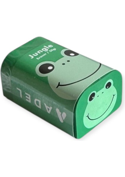 Jungle Serisi Jumbo Boy Silgi, 3 Farklı Hayvan Tasarımlı, Aslan, Kurbağa ve Ayı Desenli