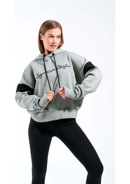 724512_KADIN Kapüşonlu Oversize Sweatshirt fırsatları