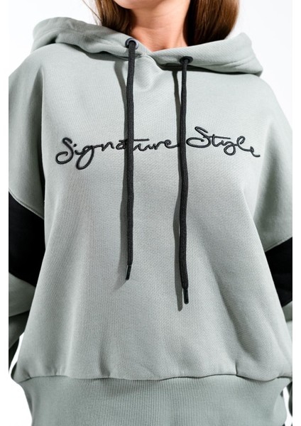 724512_KADIN Kapüşonlu Oversize Sweatshirt