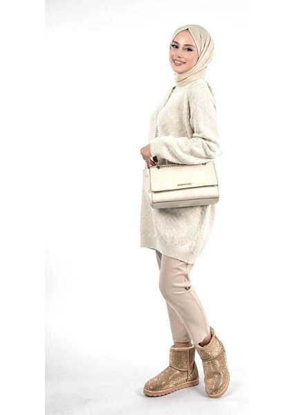 Desenli Bisiklet Yaka Tunik 18326 Taş modelleri