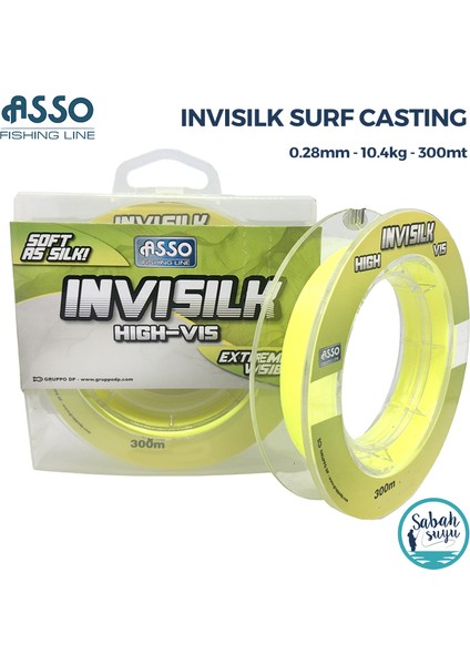 Invisilk Surf Casting 0.28MM 10.4kg 300MT Mono Misina Sarı