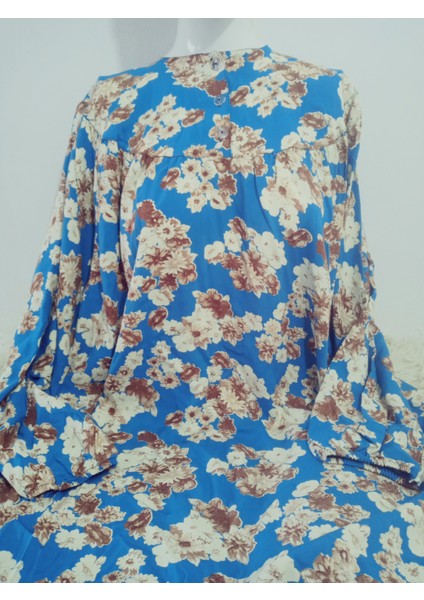 Robadan Uzun Kollu %100 Viskon Basma Çiçekli Anne Elbise, Namaz Elbisesi fiyatları