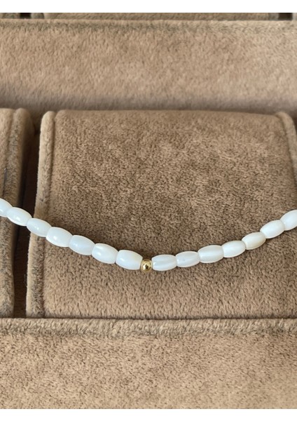 14 Ayar Altın Top Detaylı Doğal Sedef Taşlı Altın Kolye Şans Kolyesi fiyatları