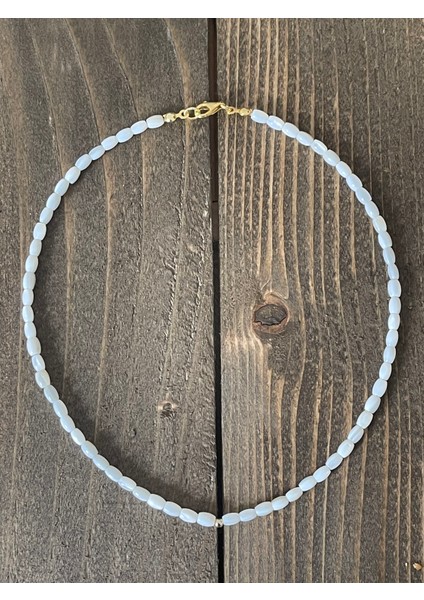 14 Ayar Altın Top Detaylı Doğal Sedef Taşlı Altın Kolye Şans Kolyesi modelleri