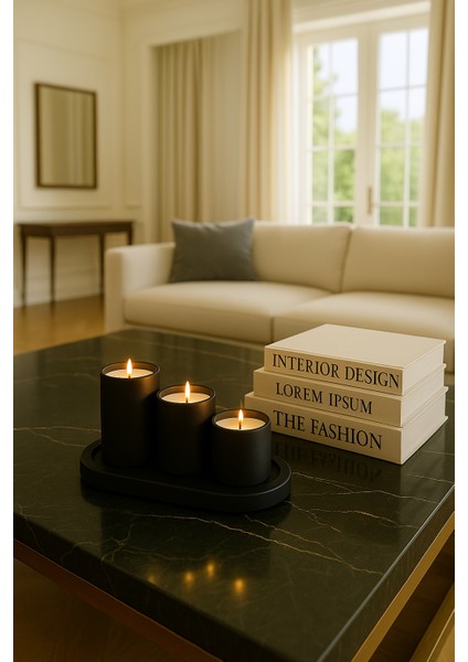 3’lü Tealight Mumluk Seti | Sunum Altlıklı Dekoratif