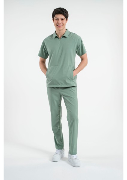 Lizy Nolan Erkek Fermuarlı Hemşire Doktor Üniforma Takım Scrubs Takım Hastane Forması