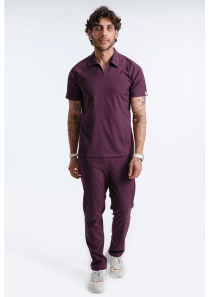 Lizy Nolan Erkek Fermuarlı Hemşire Doktor Üniforma Takım Scrubs Takım Hastane Forması