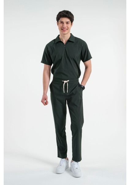 Lizy Nolan Erkek Fermuarlı Hemşire Doktor Üniforma Takım Scrubs Takım Hastane Forması