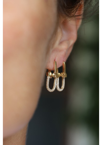 14 Ayar Altın Taş Detaylı Bisiklet Zincir Küpe fiyatları