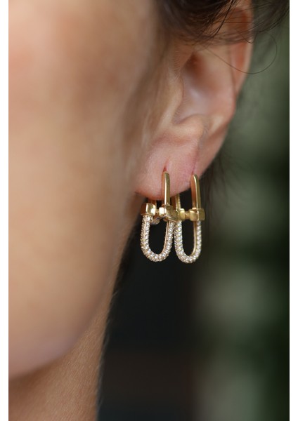 14 Ayar Altın Taş Detaylı Bisiklet Zincir Küpe fırsatları