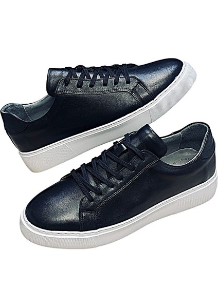 Beyaz Düz Taban Sneakers Model Hakiki Deri Günlük Casual Erkek Ayakkabı