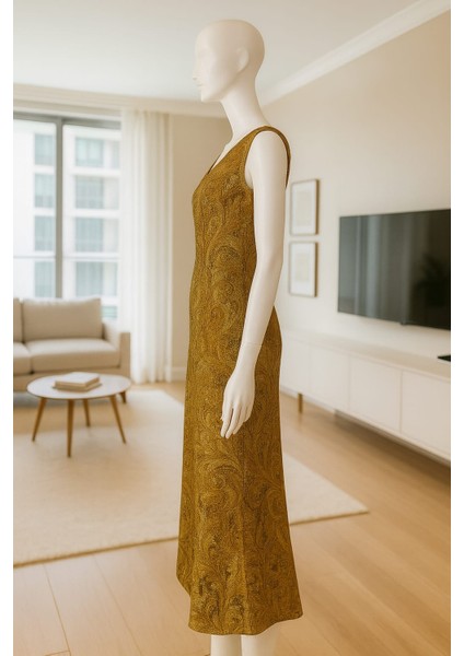 TASARIM MODEL GOLD-BRONZ RENKLERİYLE A-LİNE KALIBA MEVCUT ELBİSE fiyatları