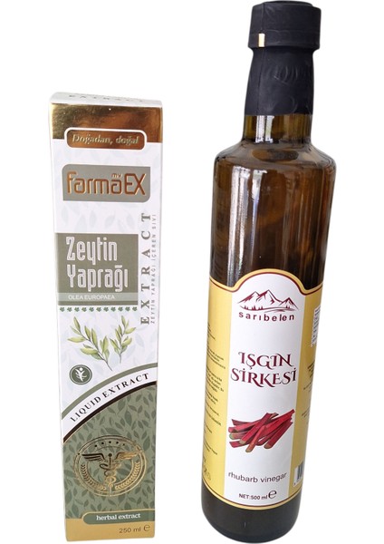 Zeytin Yaprağı Ektrat 250 ml & Işgın Sirkesi ikili Şeker Seti