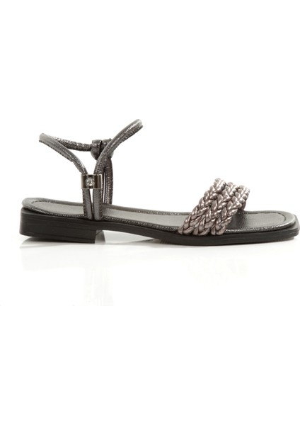 MİA026-1550 Kadın El Örgülü Abiye Günlük-Düğün-Eğlence-Platin Tatil Terliği fırsatları