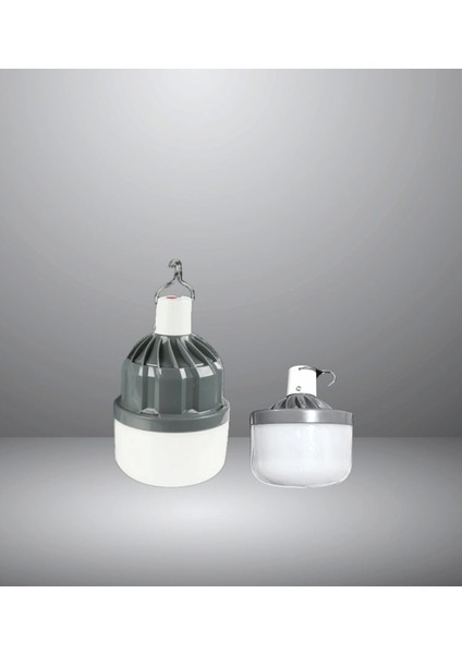 80 Watt USB Şarjlı Kamp Ampulü - Kancalı Kamp Çadır Lambası 6500K (Teleskopik)