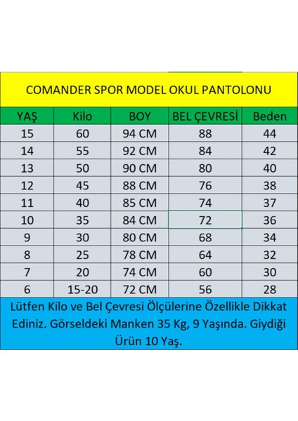 Milli Eğitim Bakanlığı Standartlarına Uygun Okul Pantalonu fiyatları