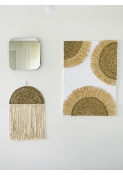 Pinterest Tarzı Bohem Hasır Tablo