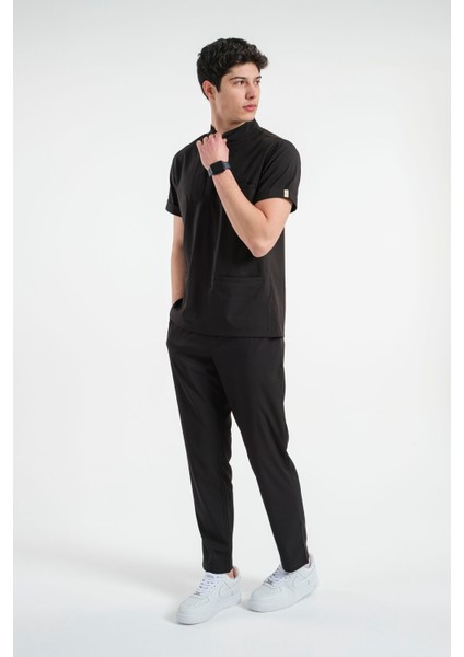 Lizy Matheo Erkek Düğmeli Hakim Yaka Hemşire Doktor Üniforma Takım Scrubs Takım Hastane Forması fırsatları