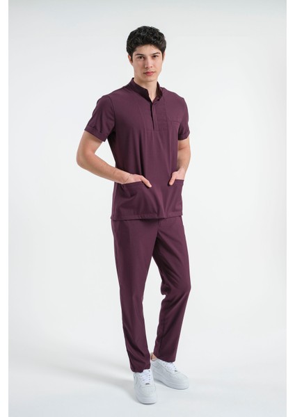 Lizy Matheo Erkek Düğmeli Hakim Yaka Hemşire Doktor Üniforma Takım Scrubs Takım Hastane Forması fiyatları