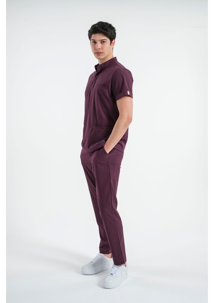 Lizy Matheo Erkek Düğmeli Hakim Yaka Hemşire Doktor Üniforma Takım Scrubs Takım Hastane Forması modelleri