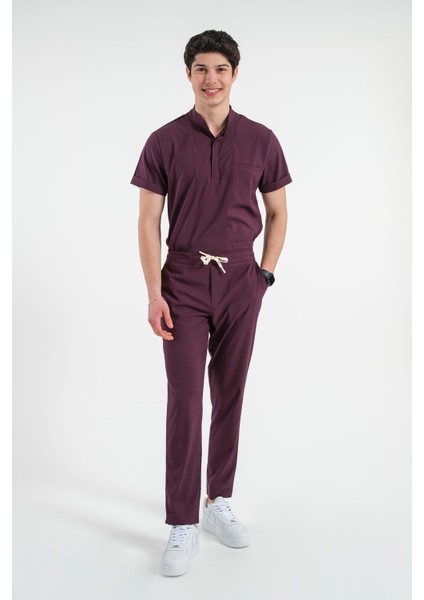 Lizy Matheo Erkek Düğmeli Hakim Yaka Hemşire Doktor Üniforma Takım Scrubs Takım Hastane Forması indirimleri