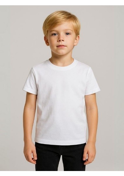 Çocuk Pamuklu Basic Kısa Kollu T-Shirt
