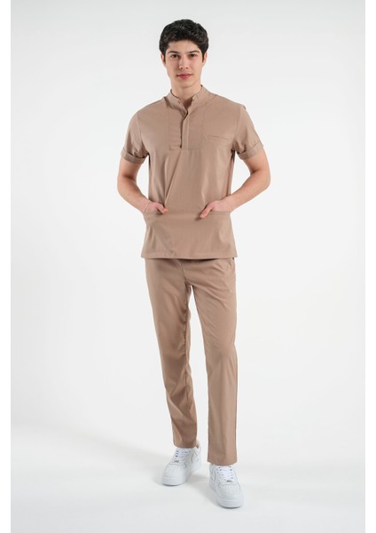 Lizy Matheo Erkek Düğmeli Hakim Yaka Hemşire Doktor Üniforma Takım Scrubs Takım Hastane Forması fiyatları