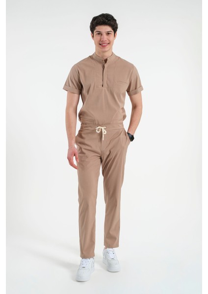 Lizy Matheo Erkek Düğmeli Hakim Yaka Hemşire Doktor Üniforma Takım Scrubs Takım Hastane Forması indirimleri