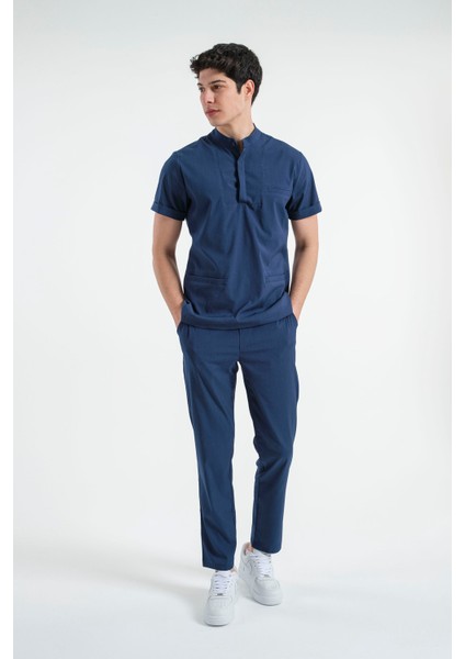 Lizy Matheo Erkek Düğmeli Hakim Yaka Hemşire Doktor Üniforma Takım Scrubs Takım Hastane Forması fırsatları