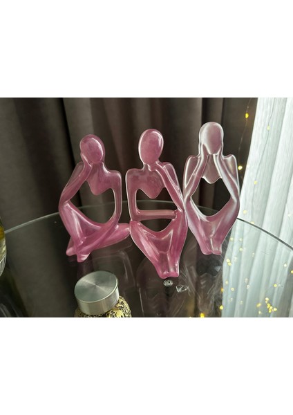 3 Lü Heykel Seti, Düşünen Heykel, Soyut Heykel Set, Iskandinav Tarz Heykel Seti, Dekoratif Biblo fiyatları