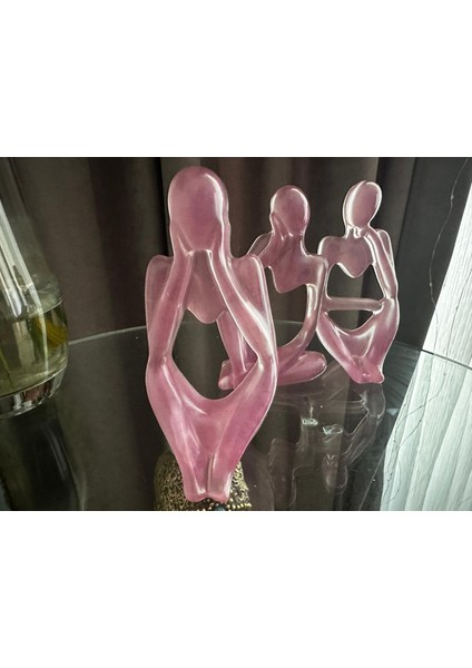 3 Lü Heykel Seti, Düşünen Heykel, Soyut Heykel Set, Iskandinav Tarz Heykel Seti, Dekoratif Biblo fırsatları