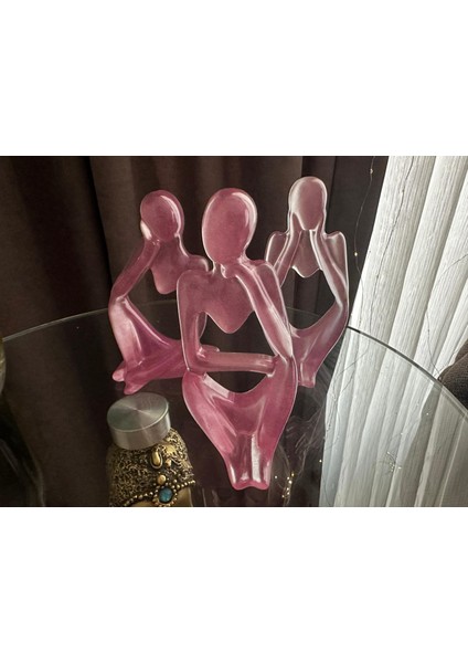 3 Lü Heykel Seti, Düşünen Heykel, Soyut Heykel Set, Iskandinav Tarz Heykel Seti, Dekoratif Biblo