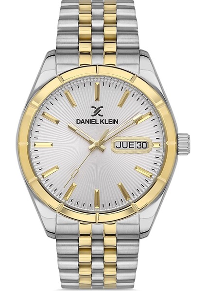 DK.1.10058-5 Altın Gümüş Bicolor Jübile Kordon Daydate Çift Takvimli Erkek Kol Saati