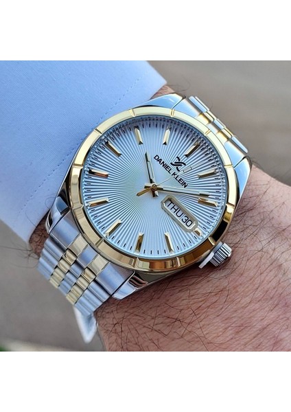 DK.1.10058-5 Altın Gümüş Bicolor Jübile Kordon Daydate Çift Takvimli Erkek Kol Saati fiyatları