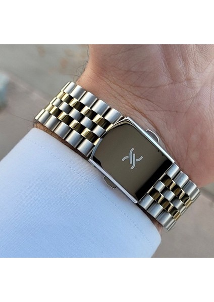 DK.1.10058-5 Altın Gümüş Bicolor Jübile Kordon Daydate Çift Takvimli Erkek Kol Saati modelleri