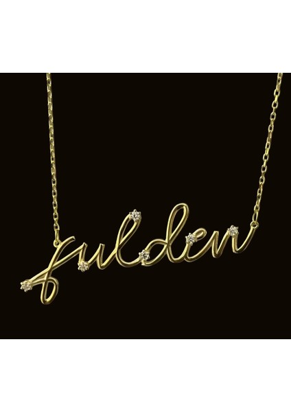 Yeni Trend Taşlı Gümüş Isim Kolye