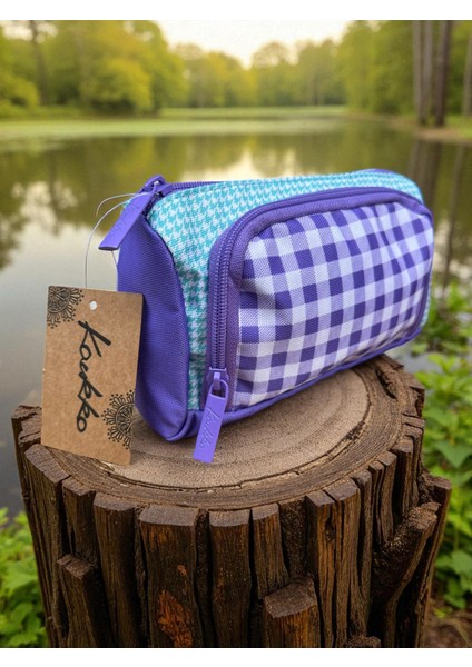 Wichlight Ekose Lila Kalem Çantası - Kalemlik