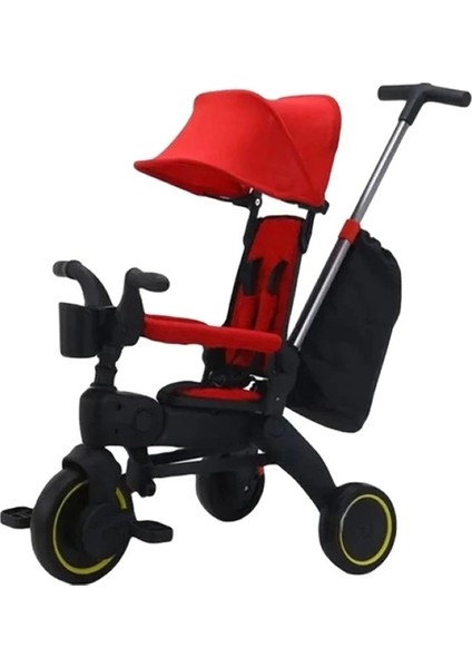 Ebeveyn Kontrollü 3 Tekerlekli Katlanabilir Bisiklet | Kırmızı