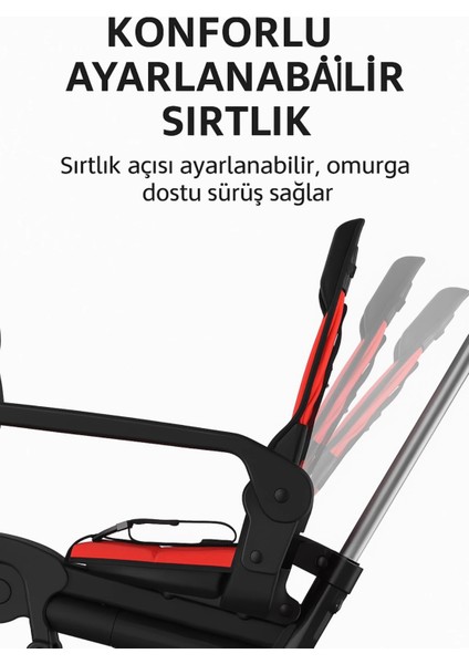 Ebeveyn Kontrollü 3 Tekerlekli Katlanabilir Bisiklet | Kırmızı fırsatları
