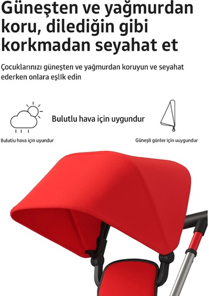 Ebeveyn Kontrollü 3 Tekerlekli Katlanabilir Bisiklet | Kırmızı indirimleri