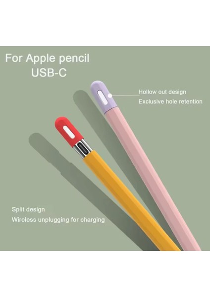 Apple Pencil Usb-C ile Uyumlu Kılıf Apple Pencil USB C Silikon Koruma Kılıfı Yüksek Kalite'de Liquid