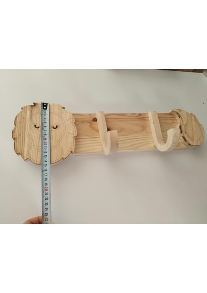 Aslan Başlı Figürlü Askılık, Çocuk Odasına Askılık, Ahşap Duvar Rafı, One Size indirimleri