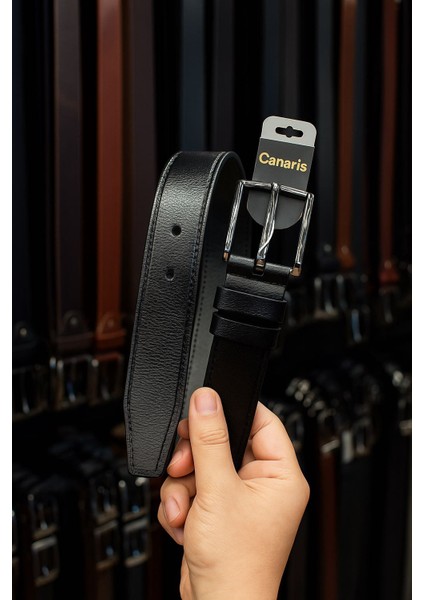 %100 Hakiki Deri Çocuk Kemeri 3.5cm Siyah Klasik fiyatları